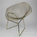 Gold Color harry bertoia wire frame outdoor chair